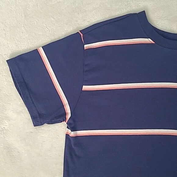 Dickies Women's Medium Boxy Crew Neck Short Sleeve Horizontal Stripe Streetwear - Picture 2 of 12